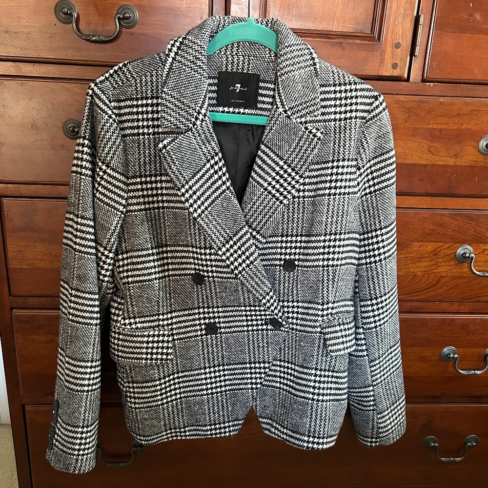 NEW 7FAM houndstooth blazer M/L - Picture 2 of 10